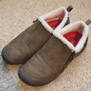 Brown Faux Fur Lined Women's Mules 7